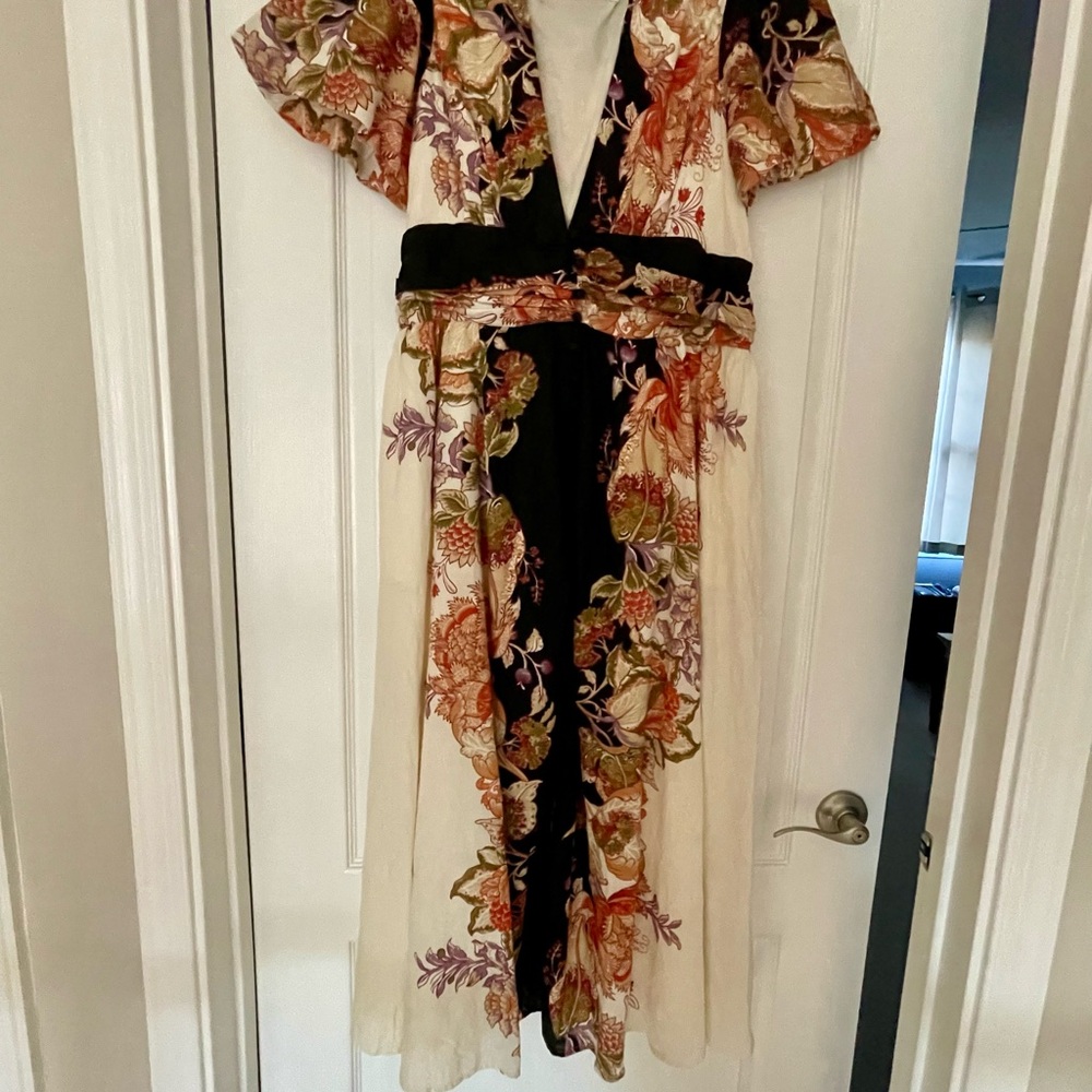 Anthropology BN w/o tags The Katerina Button-Front Dress in Black Motif. Size MP